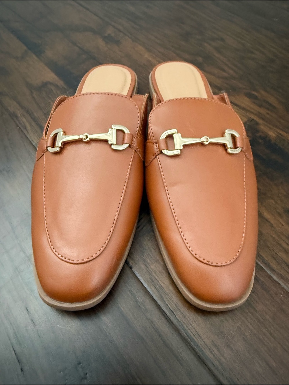 Old Navy Horsebit Mule Loafers | Women’s Size 8.5 | Cognac Brown - Picture 2 of 4